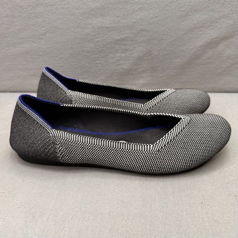 Rothy's The Flat Womens Size 8 Gray Birdseye Knit Round Toe Comfort Shoes